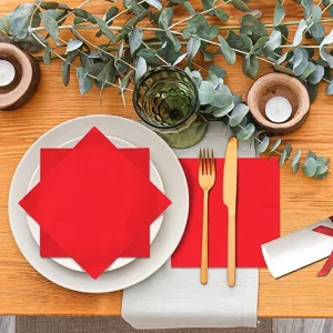 2 PLY 1/4 Lunch napkin red 10X100